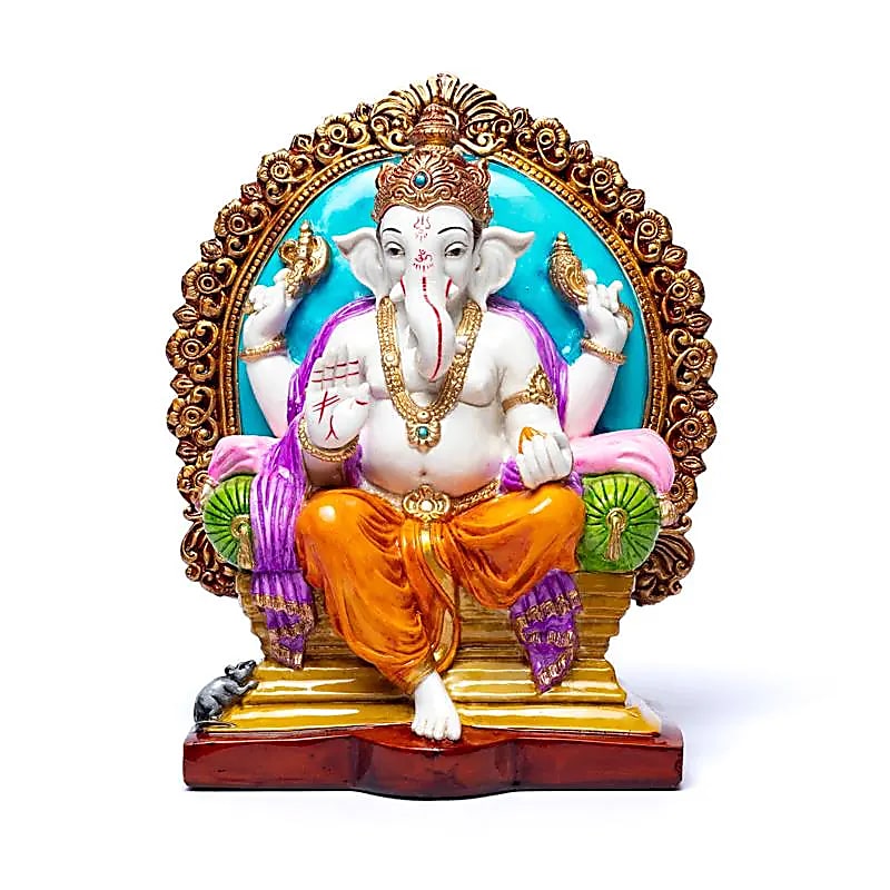 Ganesh sur trône -- 28x23cm
