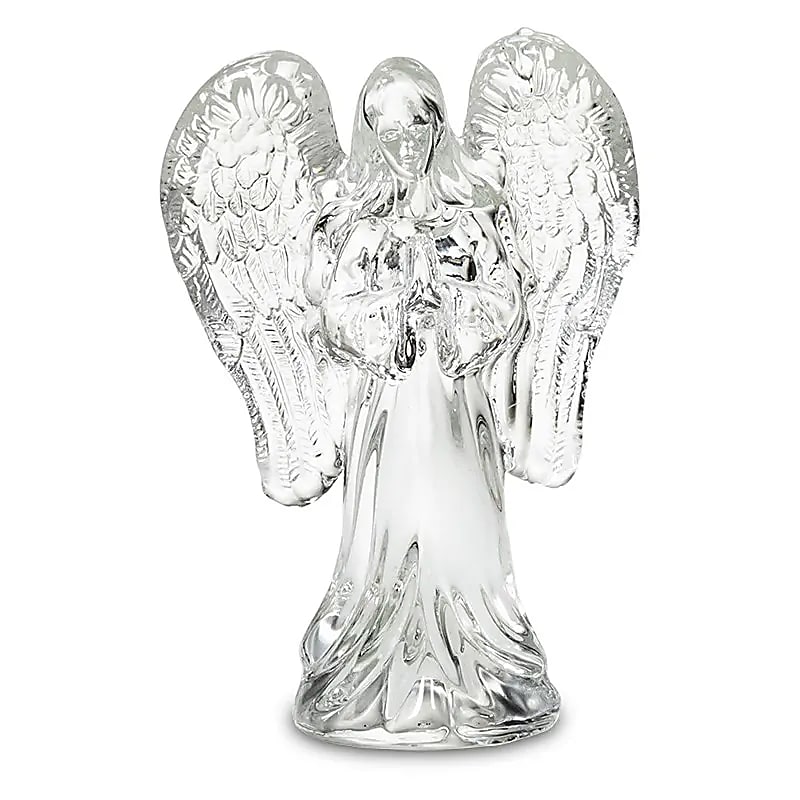 Ange de verre avec les ailes givrées -- 10.4x7x3 cm