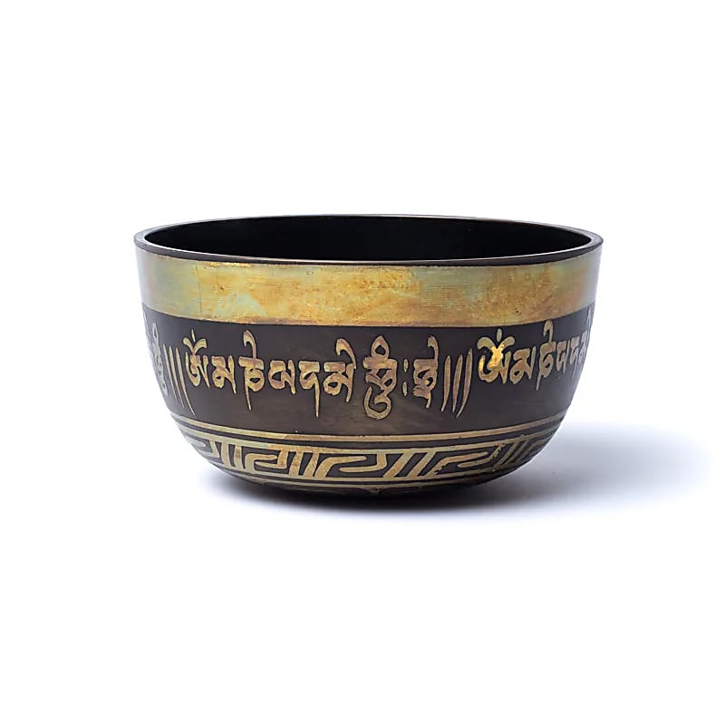 Bol chant.Tibet mantra gravé -- 1250-1400 g; 16x10 cm