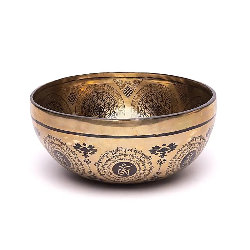 Bol chantant gravé au laser Fleur de Vie -- ±1400-1600 g ; ±22-24 cm