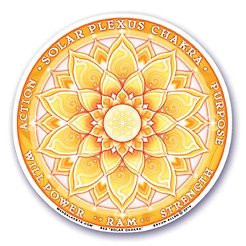 Adhésif fenêtre 3ème chakra (Manipura) -- 10.5 cm