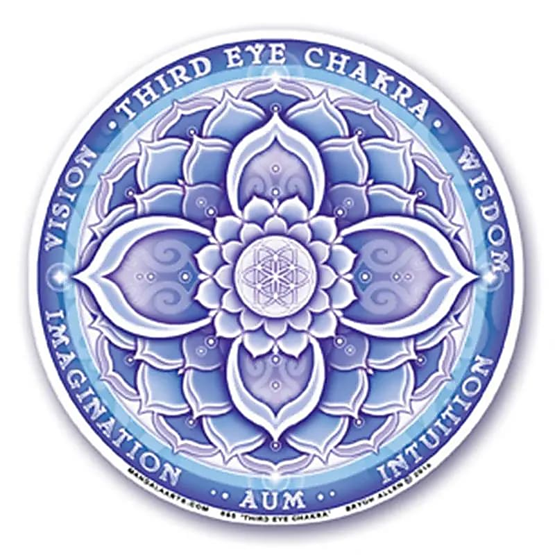 Adhésif fenêtre 6ème chakra (Ajña) -- 10.5 cm