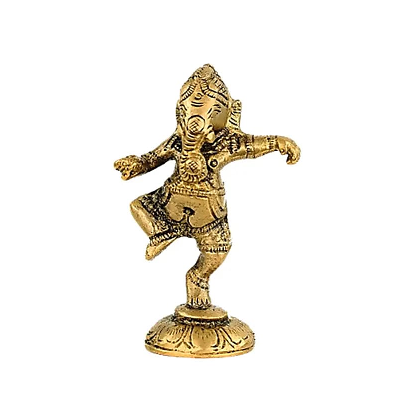 Ganesh dansant laiton -- 178 g; 10 cm