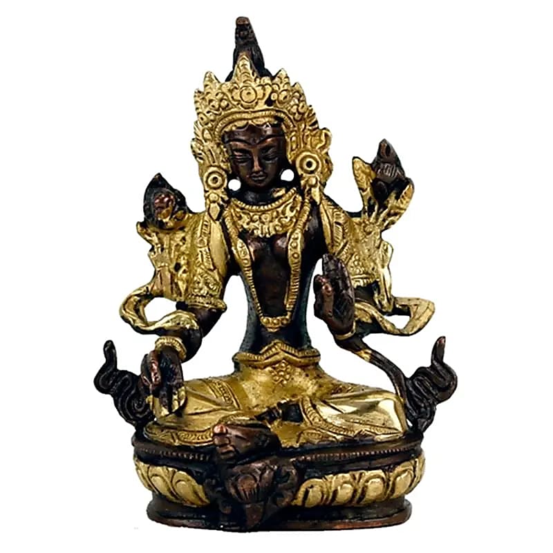 Tara Verte statuette laiton bicolore -- 624 g; 13 cm