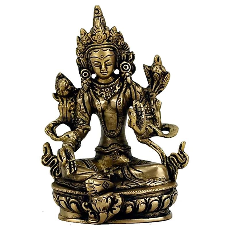 Tara Verte statuette petite laiton -- 626 g; 13 cm