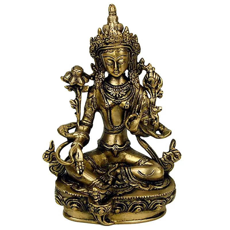 Tara Verte statue laiton moyenne -- 1740 g; 20 cm