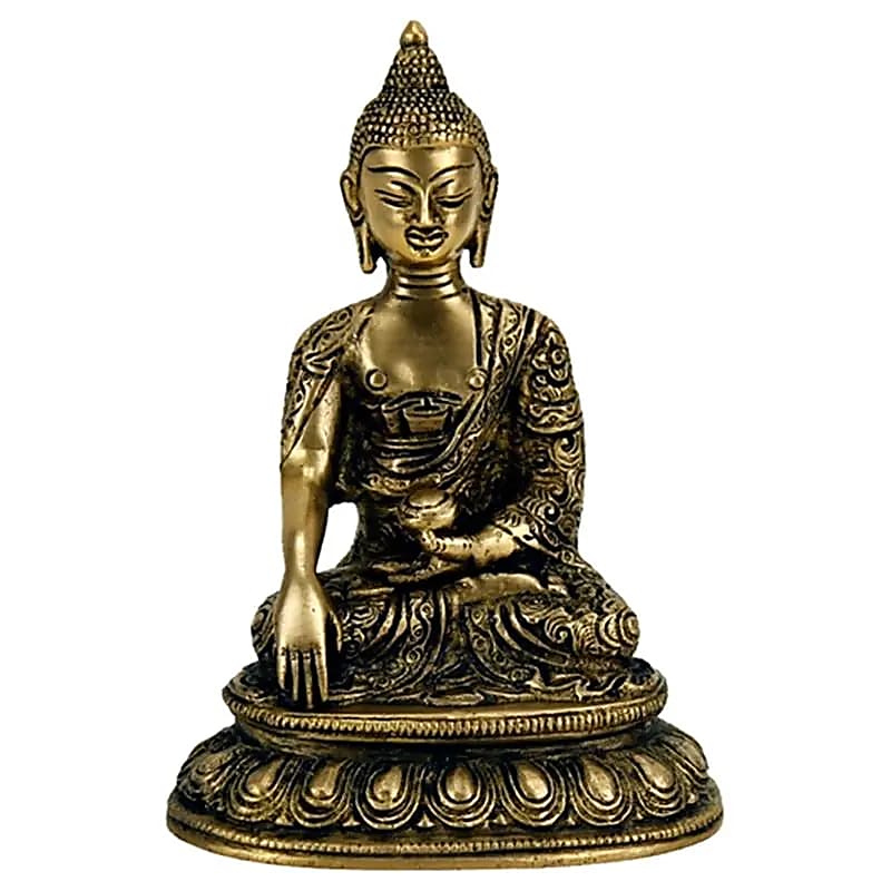 Bouddha Shakyamuni statue laiton -- 1150 g; 15 cm