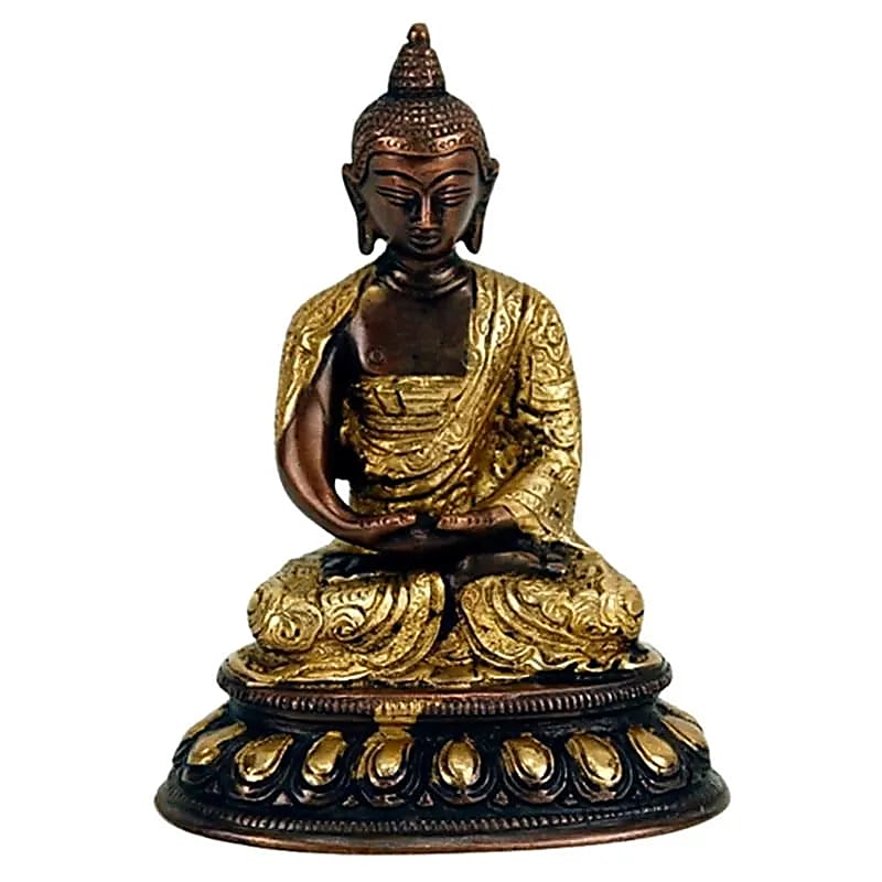 Bouddha Amithaba statue bicolore -- 1150 g; 15 cm