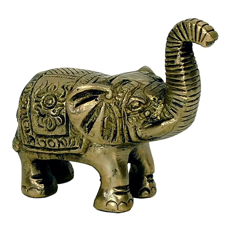 Mini statuette Eléphant laiton -- 185 g; 7x7.5 cm