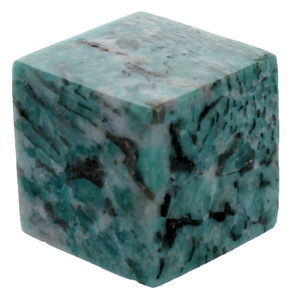 Cube Amazonite Graphique - 3,5 cm