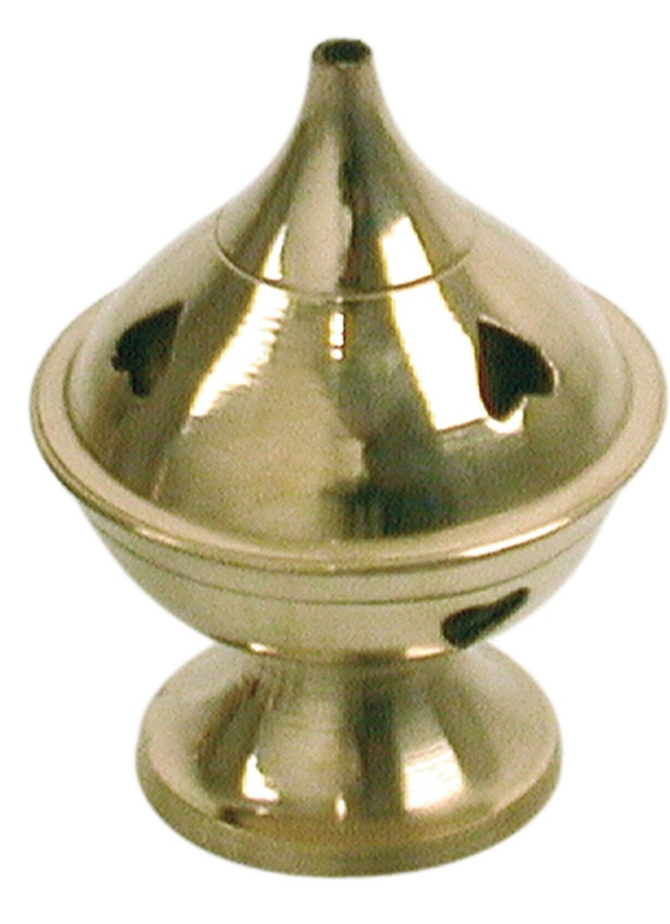 Brûle-encens laiton - forme petite cheminée