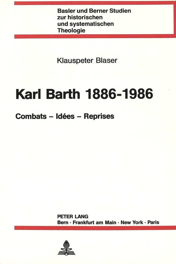 KARL BARTH 1886-1986