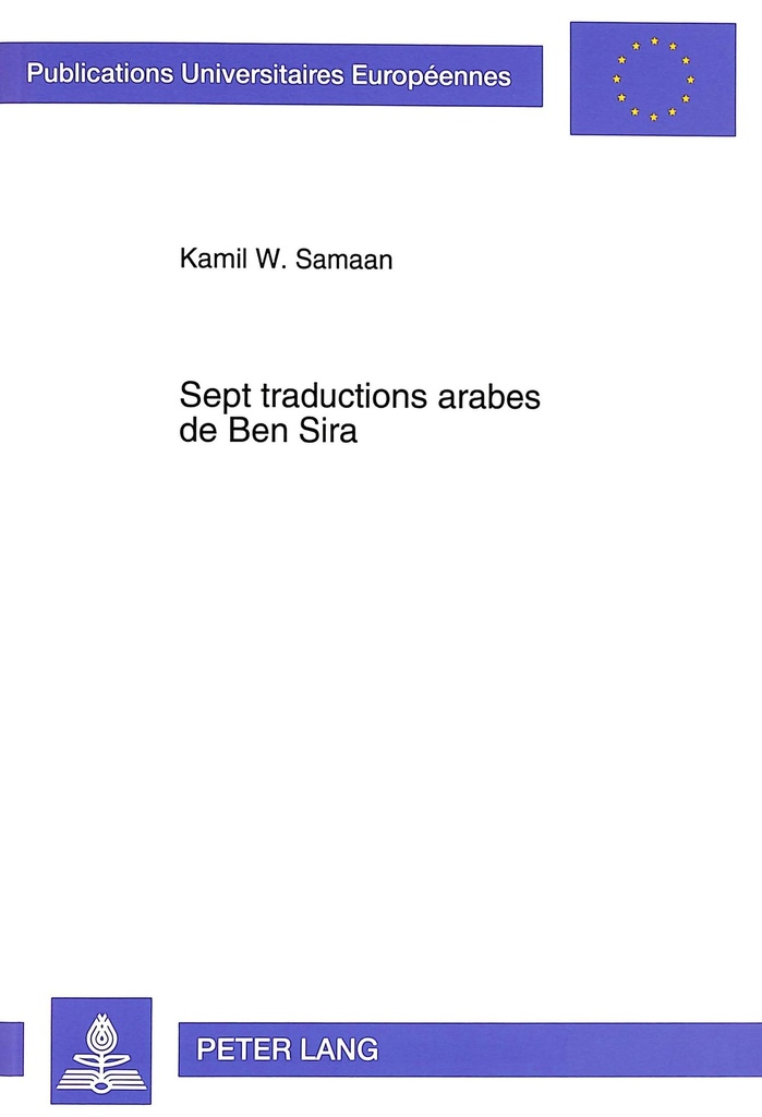 SEPT TRADUCTIONS ARABES DE BEN SIRA