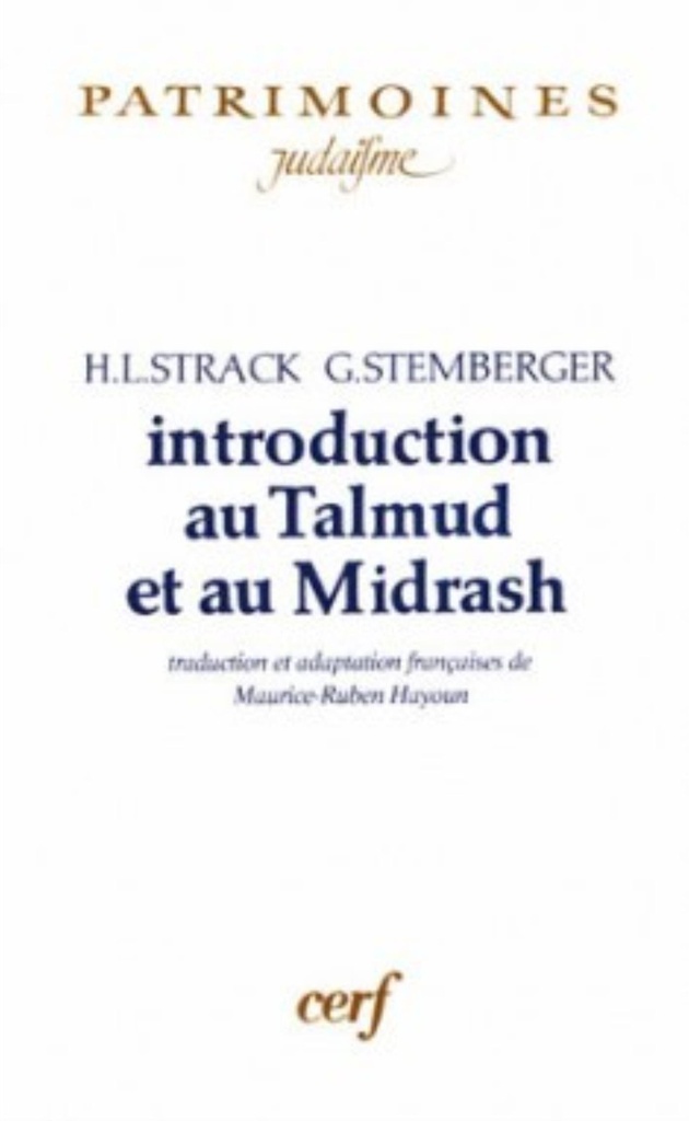 INTRODUCTION AU TALMUD ET AU MIDRASH
